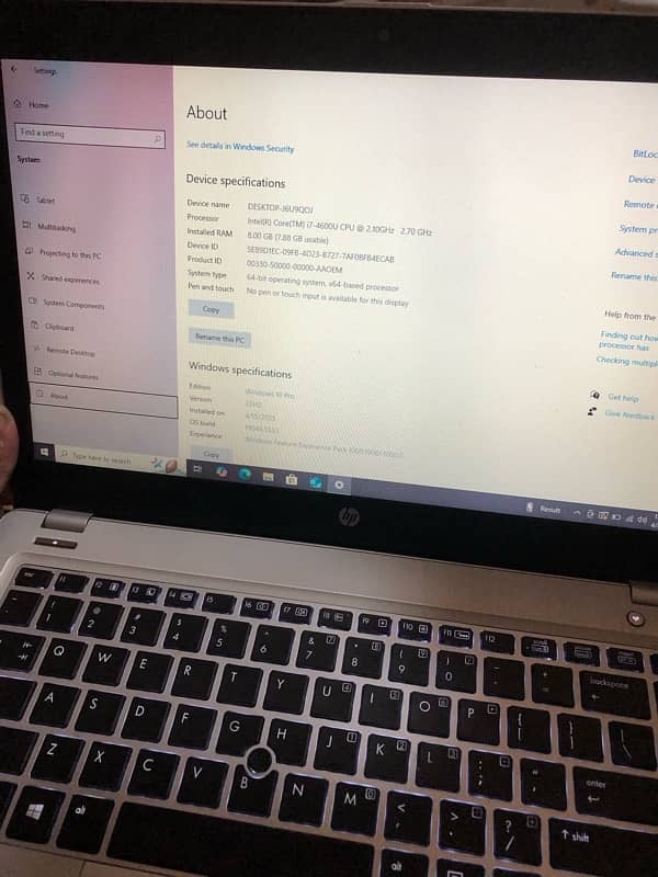hp core i7 4gen 8/256 SSD light key bord With Origanl  charger 4