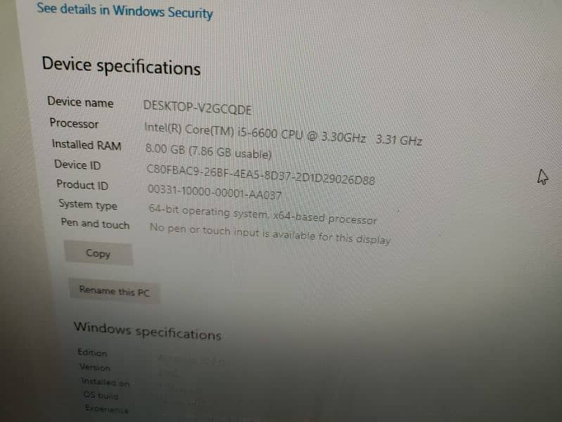 HP DESKTOP CORE I5 6TH GENERATION CHECKING WARRANTY 03122810637 6