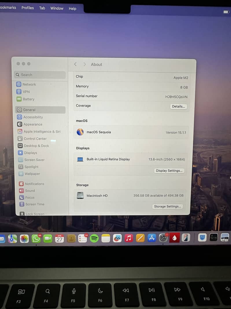 MacBook Air 13” M2 512GB 8GB ram 3