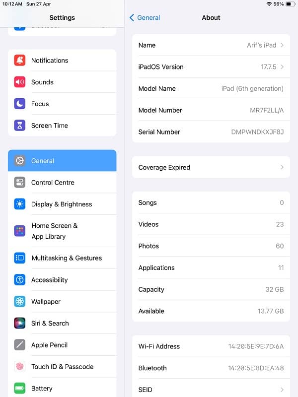 iPad 6 generation 32 gb 3