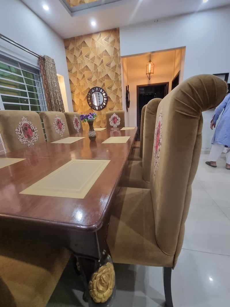 10 seater poshish chair dining table sheesham 4