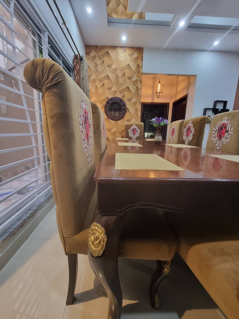 10 seater poshish chair dining table sheesham 6