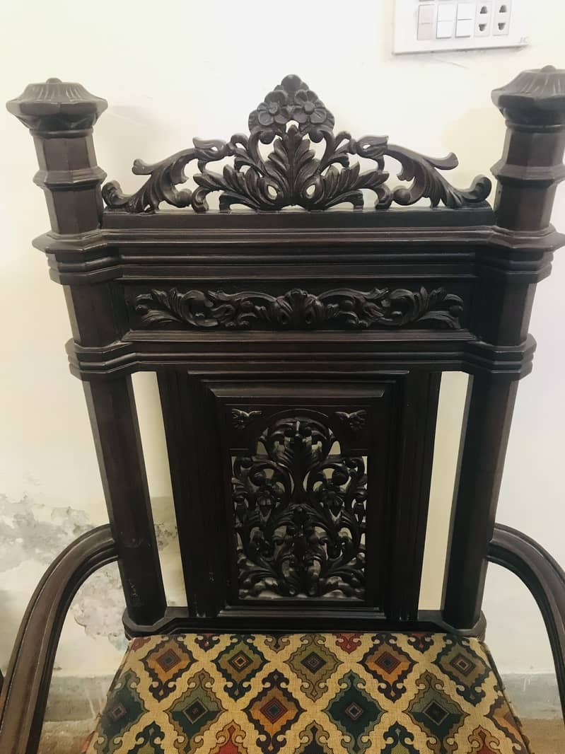 Carved Bedroom Chair Set with Table 1