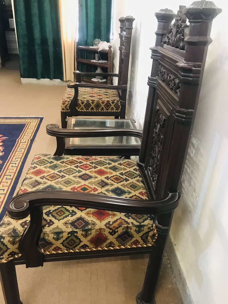 Carved Bedroom Chair Set with Table 3