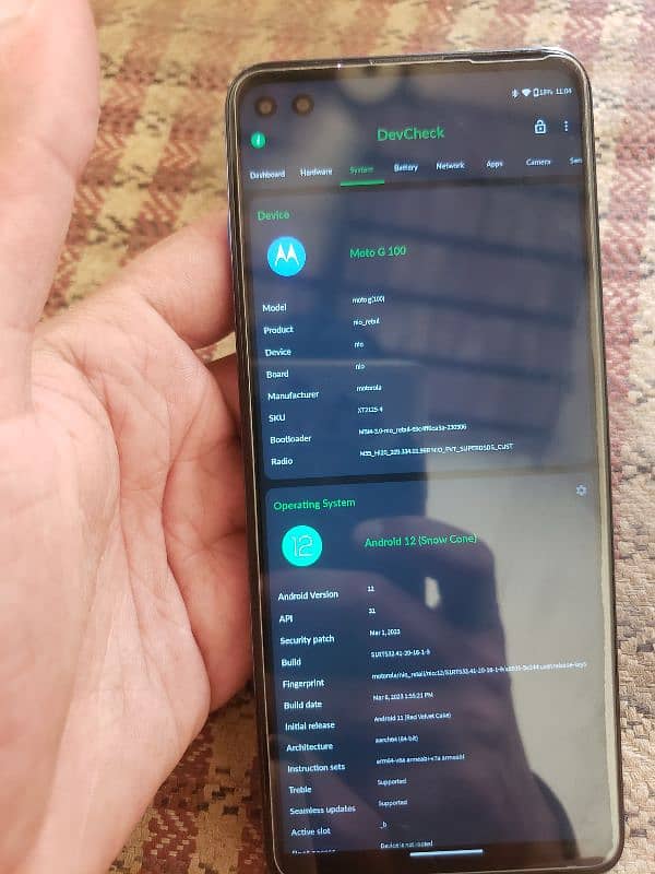 moto g100 non pta 8/128 processor Snapdragon  870 condition 10/10 3