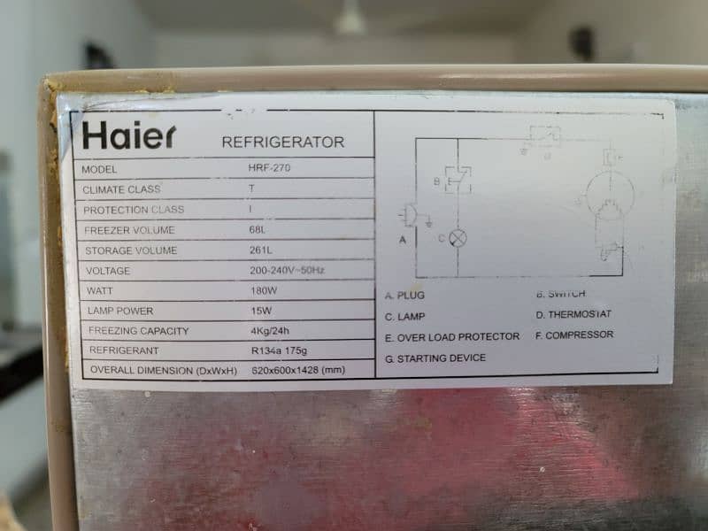 Haier refrigerator/fridge HRF-270 10