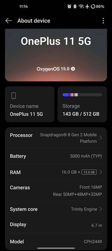OnePlus 11 5G - Global Model (CPH2449) - NON PTA 9