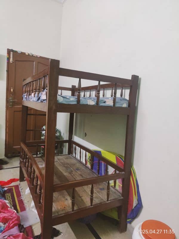 Wooden Bunker Bed for Kids with Mattress 0