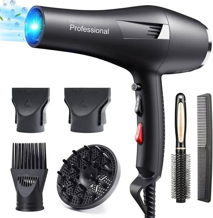 Ionic Hairdryer Fast Drying Salon with 2 Speed 3 Heat Setting 0