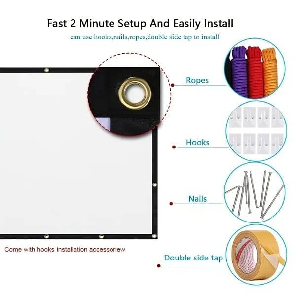 Screen for Projector imported  Folding Soft Screen 213.36 cm 16:9 Film 2
