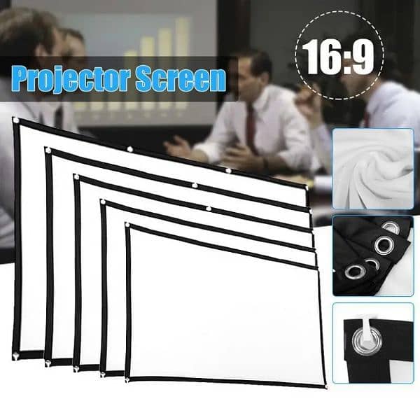 Screen for Projector imported  Folding Soft Screen 213.36 cm 16:9 Film 3