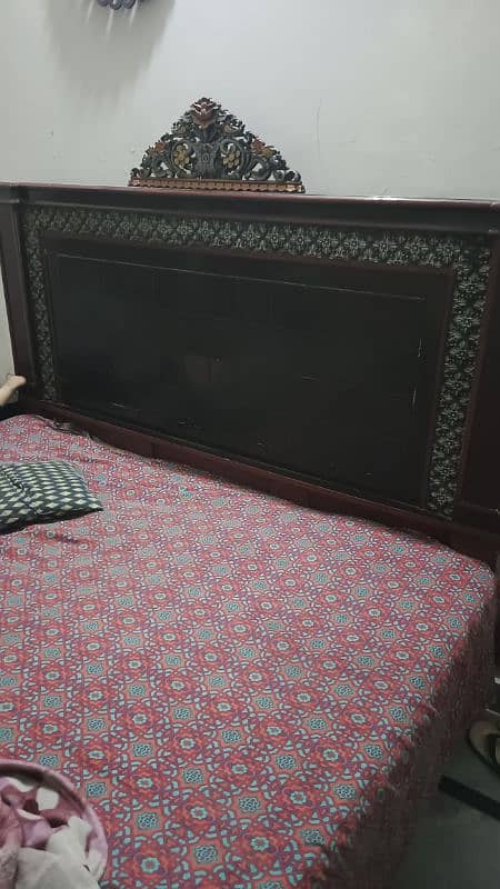 Double Bed with Mattress and side TablesFor sale 4