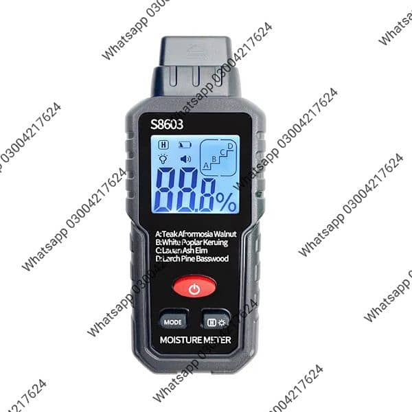 0-99.9% Wood Moisture Meter 4-in-1 Wood Chips Hair Moisture Humi 1