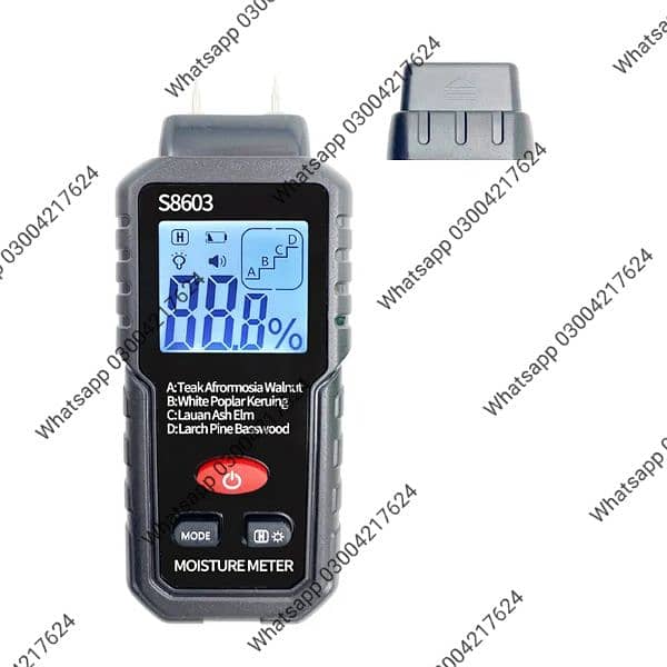 0-99.9% Wood Moisture Meter 4-in-1 Wood Chips Hair Moisture Humi 5