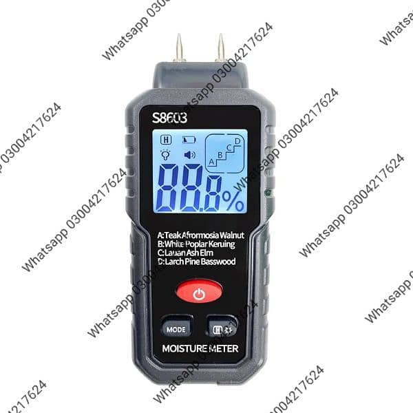 0-99.9% Wood Moisture Meter 4-in-1 Wood Chips Hair Moisture Humi 7
