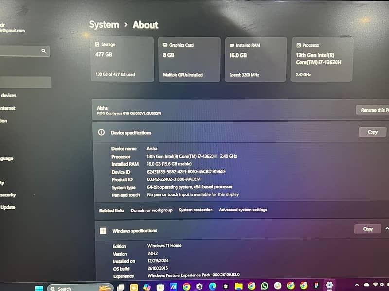 Asus Zephyrus G16 Laptop For Sale - Excellent Condition! 12