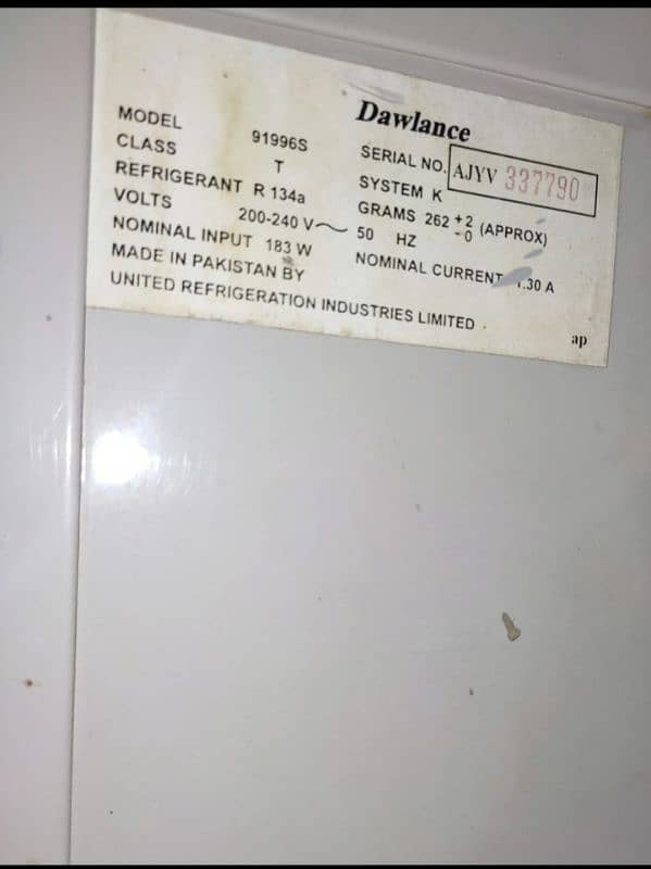 Dawlance fridge model 919965 10