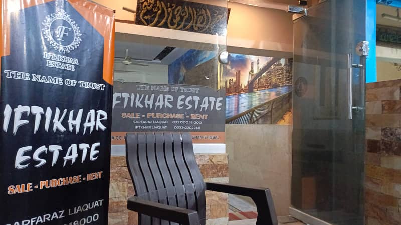 80000. shop for rent gulshan block 16. iftikhar estate 13