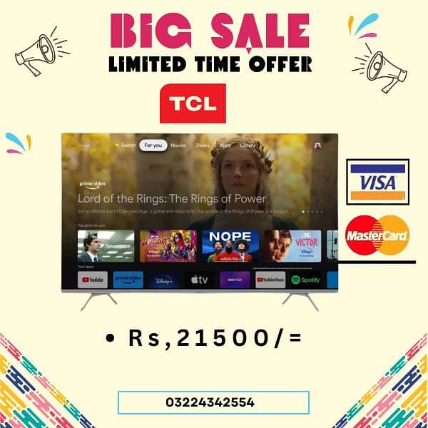 tcl led tv 32 inch qled 4k smart slim 03224342554 0