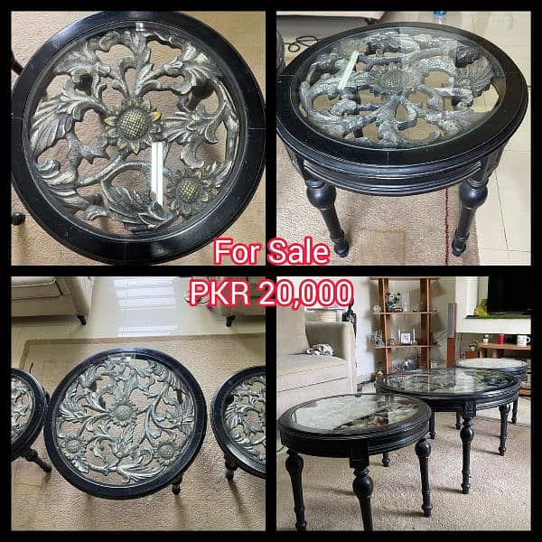 dining table with chairs, coffee table and rugs on sell 2