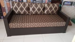 Wooden Sofa Cum Bed with MoltyFoam Mattress – Excellent Condition