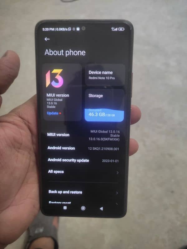 redmi note 10 pro. 6/128. only phone. exchange possible with good phon 5