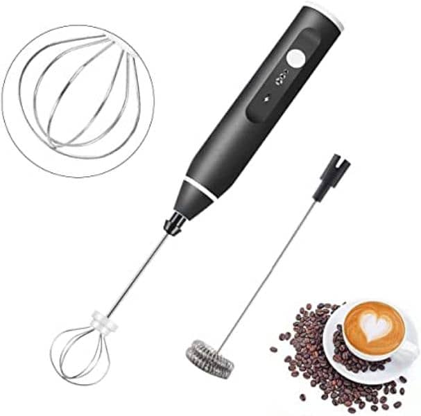 Rechargeable Electric Coffee Mixer Egg Beater Quick Frothing Action 0
