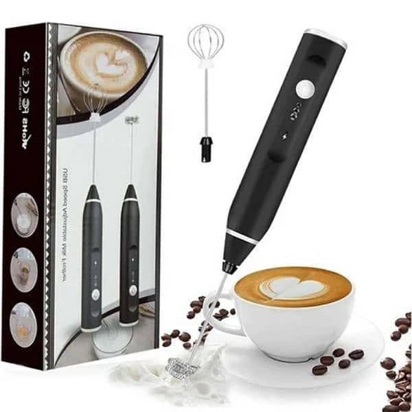 Rechargeable Electric Coffee Mixer Egg Beater Quick Frothing Action 1