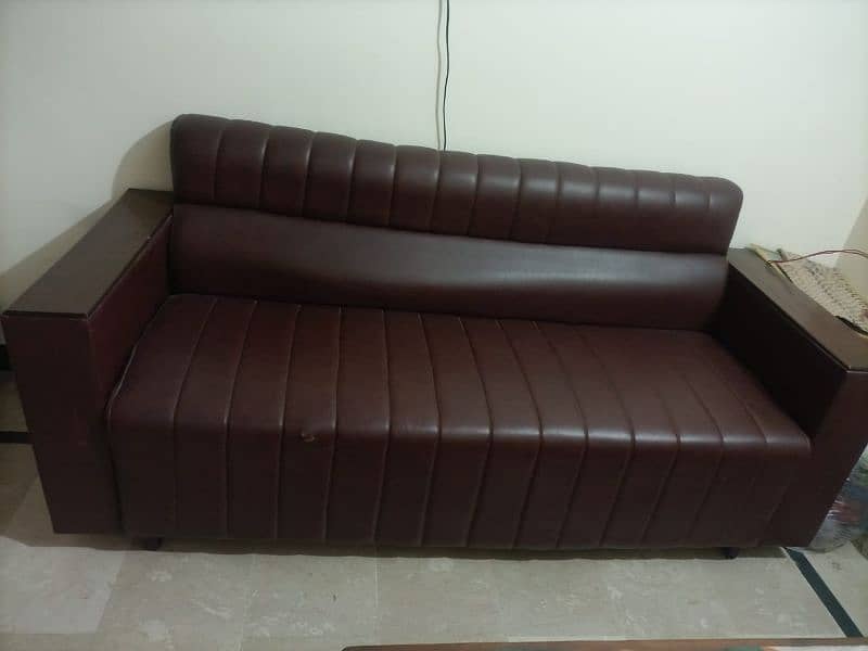 used 3+1+1 sofabed in leather Rexcine 0