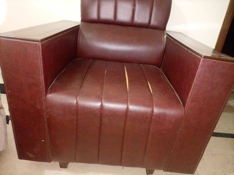used 3+1+1 sofabed in leather Rexcine 1