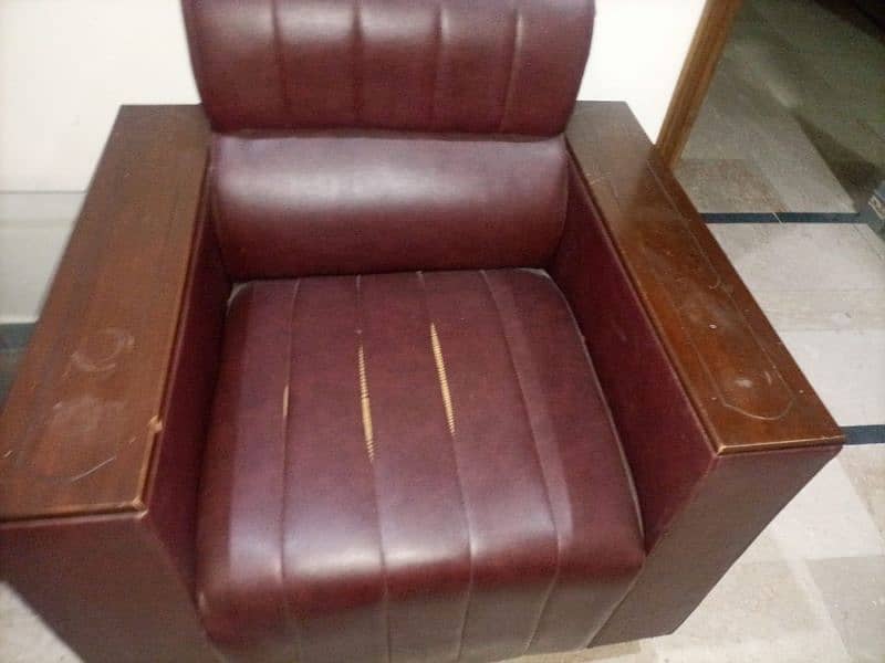 used 3+1+1 sofabed in leather Rexcine 2
