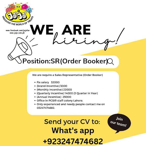 order booker Required urgent basis 0