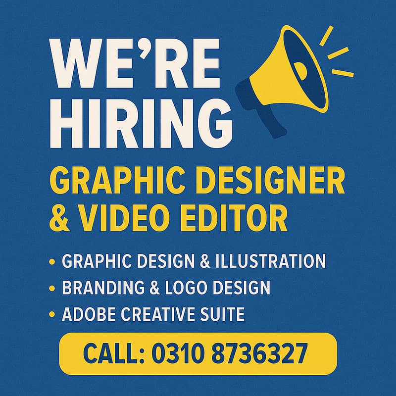 Video Editor/ GD/ PR, Meta ads, google ads, Developer, Manager, BDO 1