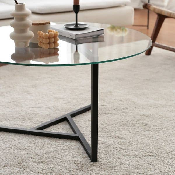 Round Glass Top Centre Coffee Table 1