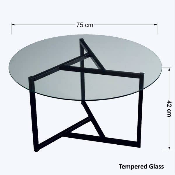 Round Glass Top Centre Coffee Table 2