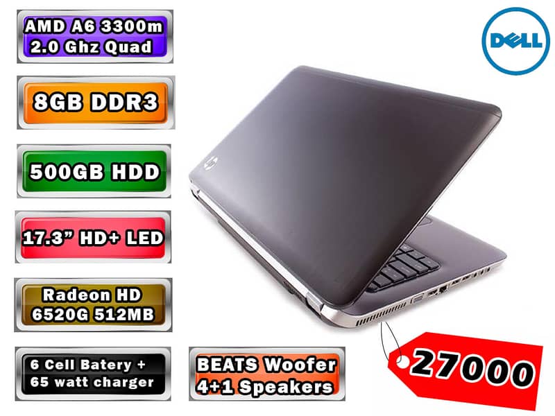 Hp Pavillion DV7 (AMD A6 8GB 500GB 512MB Radeon Graphic) 0
