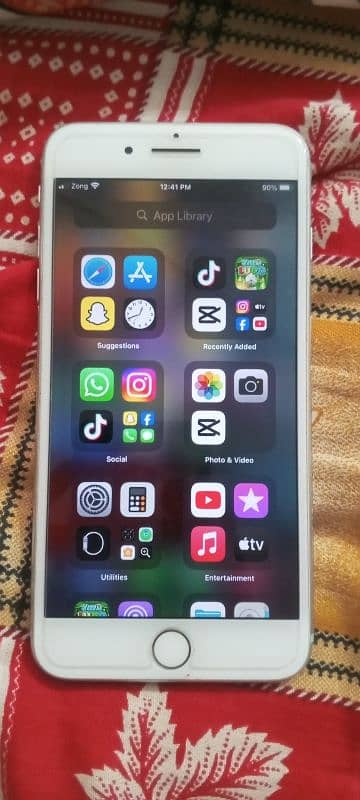 I phone 7 plus pta approved for sell 128 gb silver colour 100 battery 1