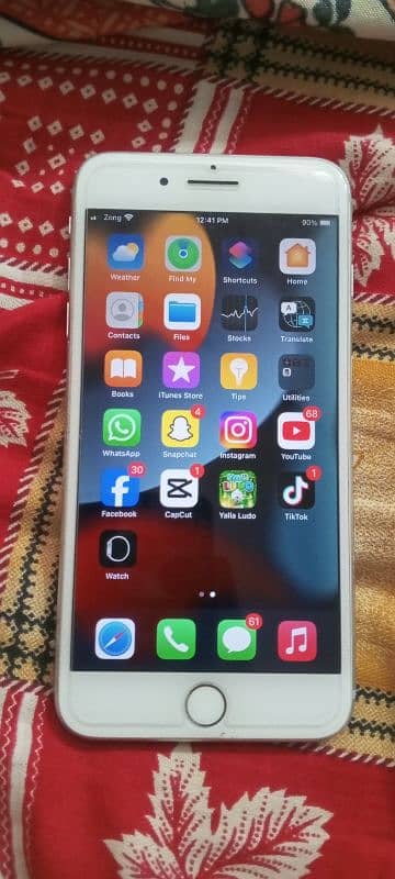 I phone 7 plus pta approved for sell 128 gb silver colour 100 battery 2