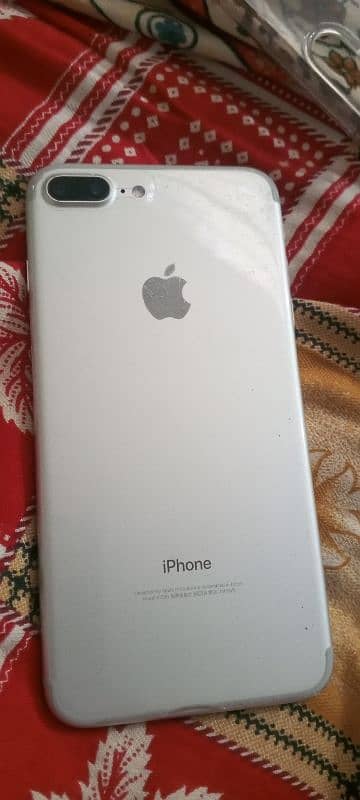 I phone 7 plus pta approved for sell 128 gb silver colour 100 battery 4