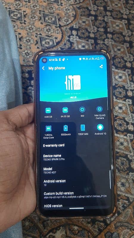 Tecno Spark 5pro 4ram 64rom only phone 0