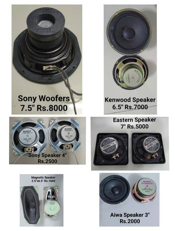 Kenwood,Sony, Hitachi, Aiwa,GE,Eastern,Creative,Logitech,Tokai Speaker 0