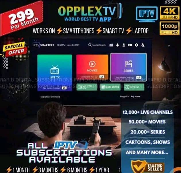 OPPLEX TV IPTV Live TV Channels / Android & Smart LED 03025083061 0