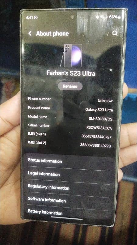 S23 ultra physical dual 8/256 non pta read add plz 4