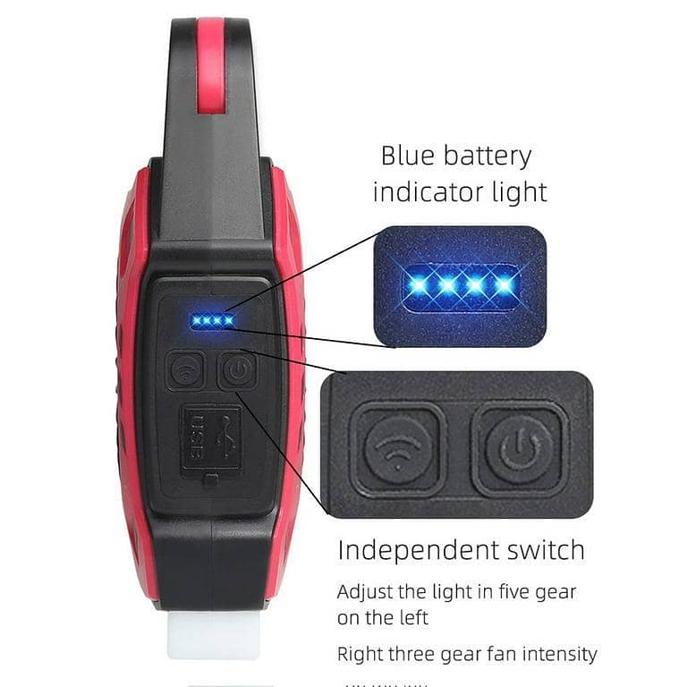 Recharchable Desk Fan with Night Light 3