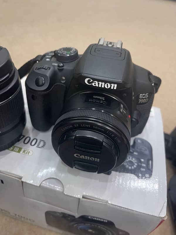 canon camera 700d dslr 50mm lens 18-55mm lens tripod stand camera bag 10