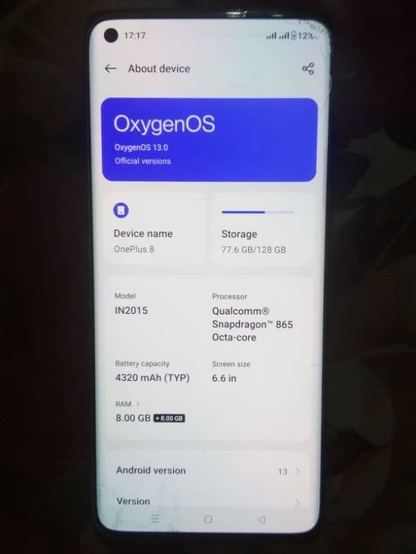 One plus 8 , 8+8 /256 5