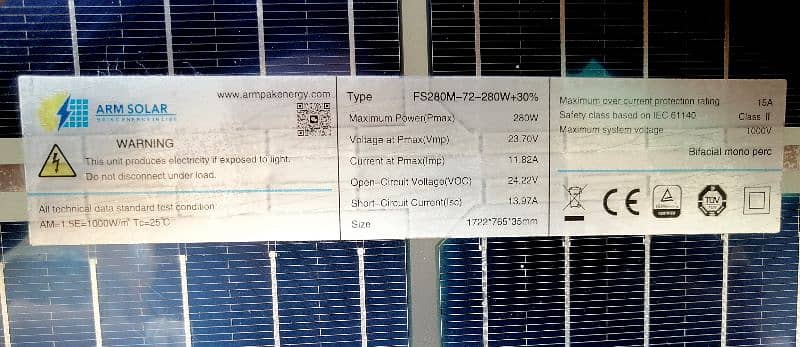 280Watt ARM Bifacial Solar Pannels Cell German 2 Piece 2