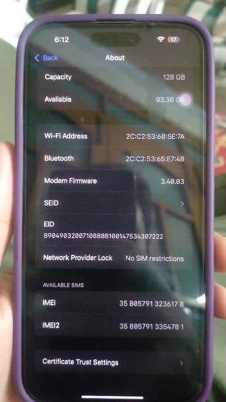 I phone 14 pro max 128 gb 5