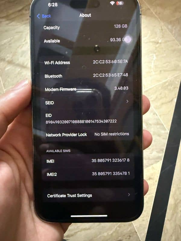 I phone 14 pro max 128 gb 8