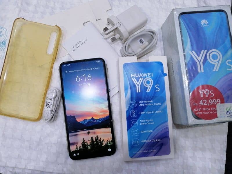 Huawei y9s pop up camera 6gb ram 128gb rom 1
